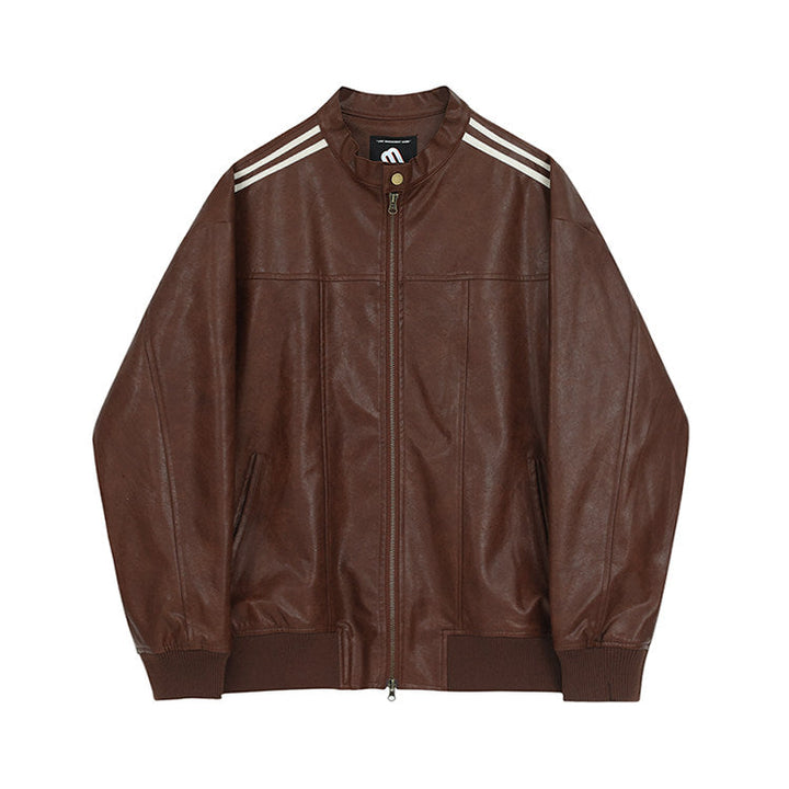 S8 No. 164 Relaxed Faux Leather Racing Jacket
