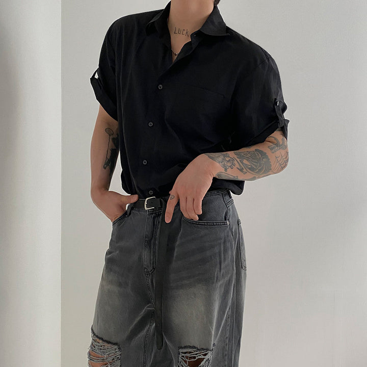 S8 No. 712 Relaxed Button-Up Short-Sleeve Shirt