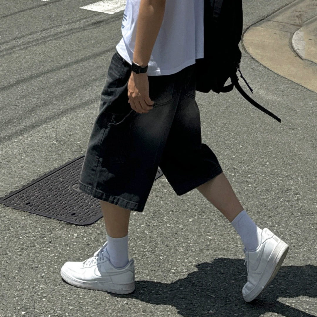 S8 No. 703 Washed Baggy Denim Shorts
