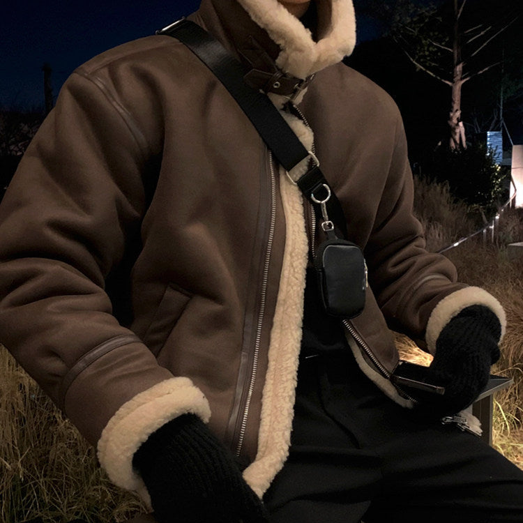 S8 No. 165 Oversized Suede Fleece Jacket