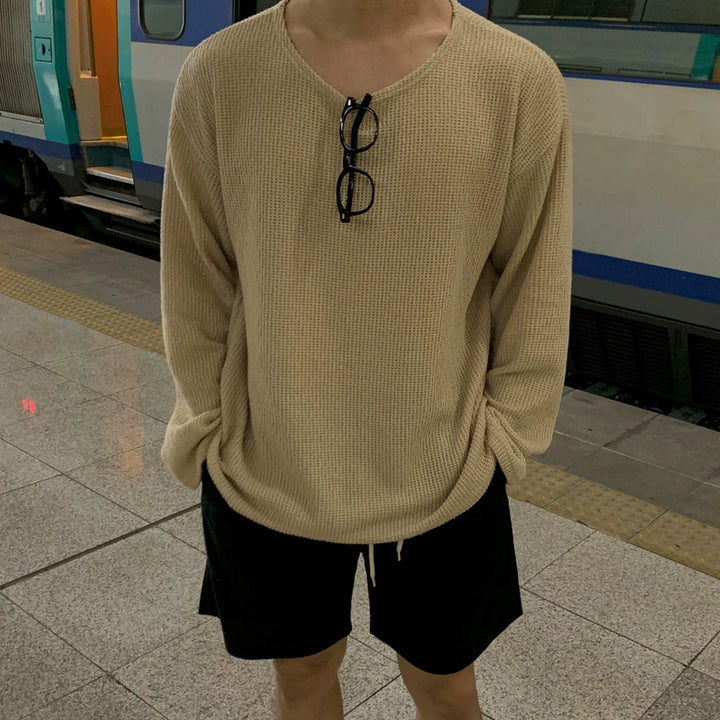 S8 No. 704 Waffle Knit Long-Sleeve Pullover