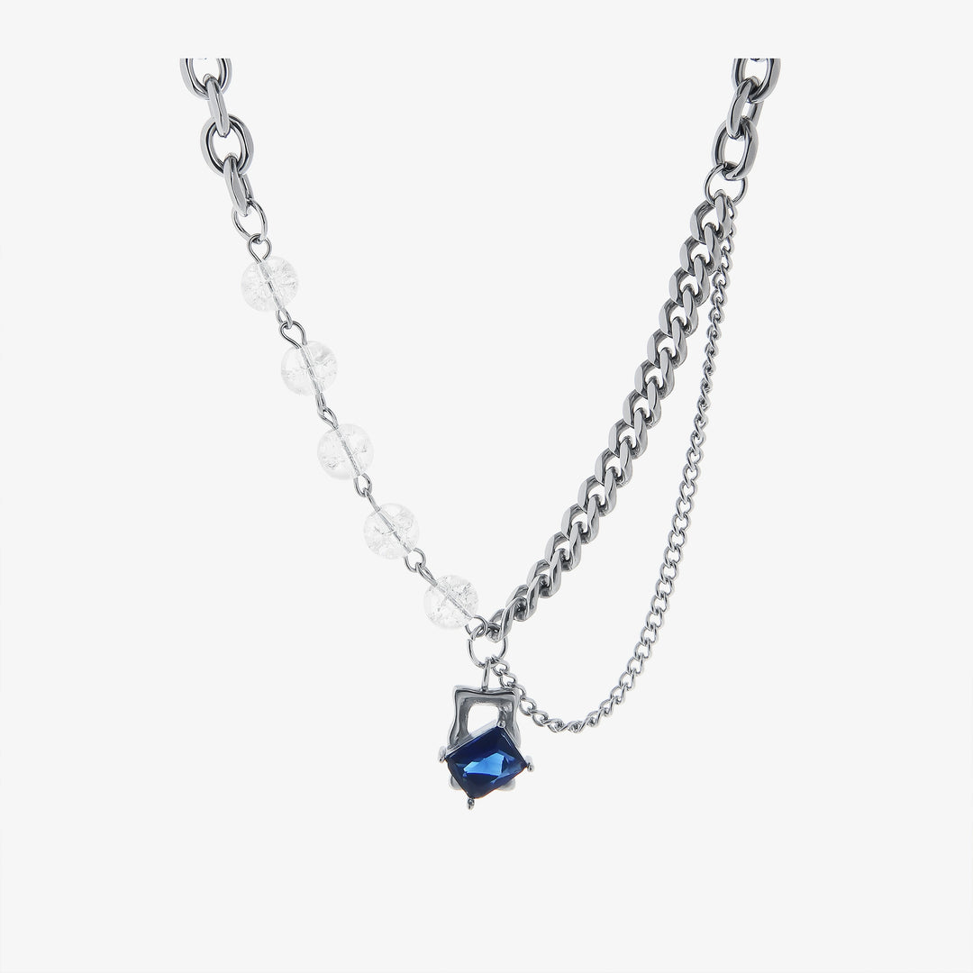 S8 No. 231 Multi Necklace w/Blue Gem Pendant