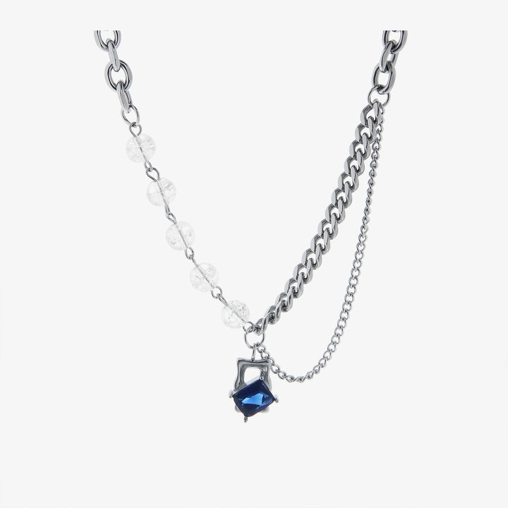 S8 No. 231 Multi Necklace w/Blue Gem Pendant