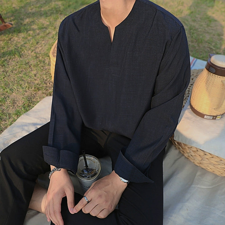 S8 No. 277 Loose Long-Sleeved Linen Shirt