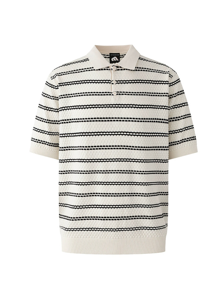 S8 No. 639 Retro Knit Stripe Polo Shirt