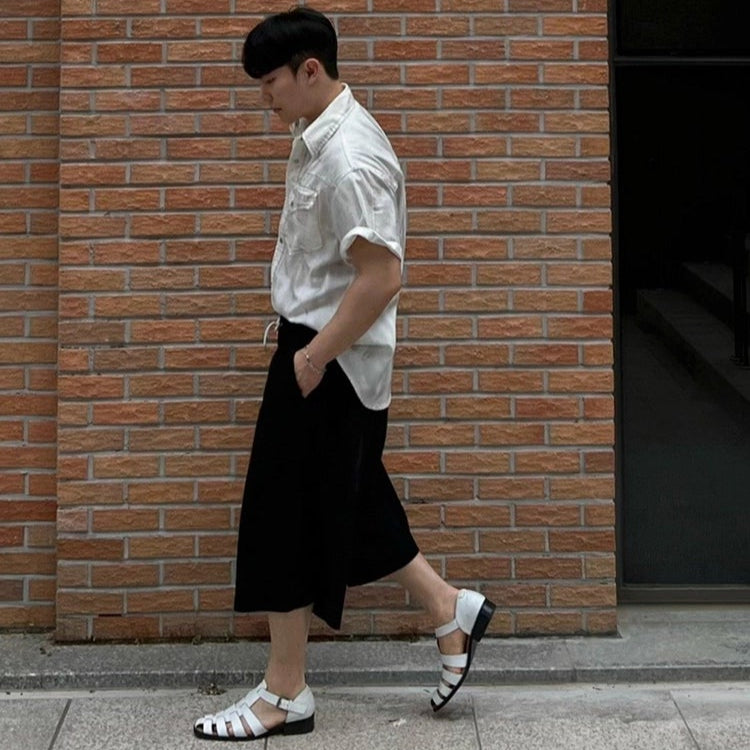 S8 No. 640 Wide-Leg Drop-Crotch Sweat Shorts