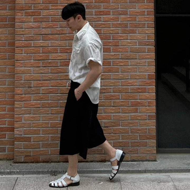 S8 No. 640 Wide-Leg Drop-Crotch Sweat Shorts