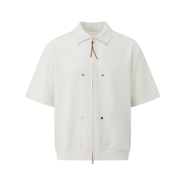 S8 No. 646 Knit Polo Shirt with Zip Front