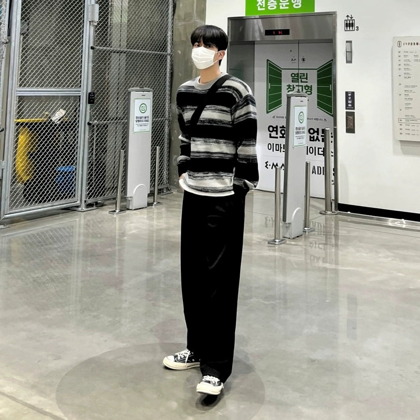 S8 No. 439 Striped Round Neck Sweatshirt