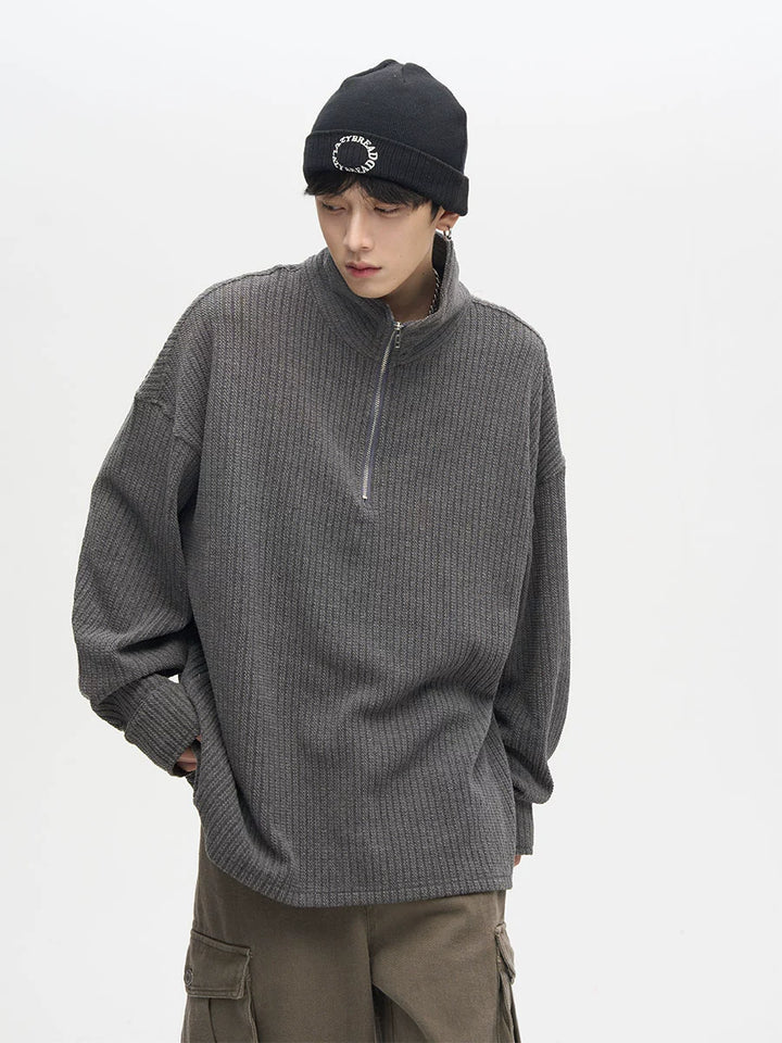 KC No. 538 Casual Half-Zip Knit Sweater