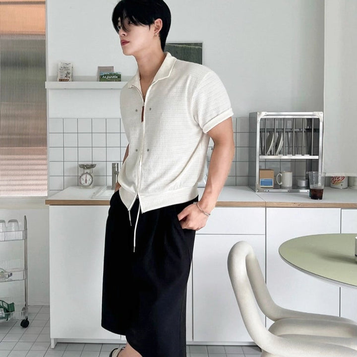 S8 No. 646 Knit Polo Shirt with Zip Front