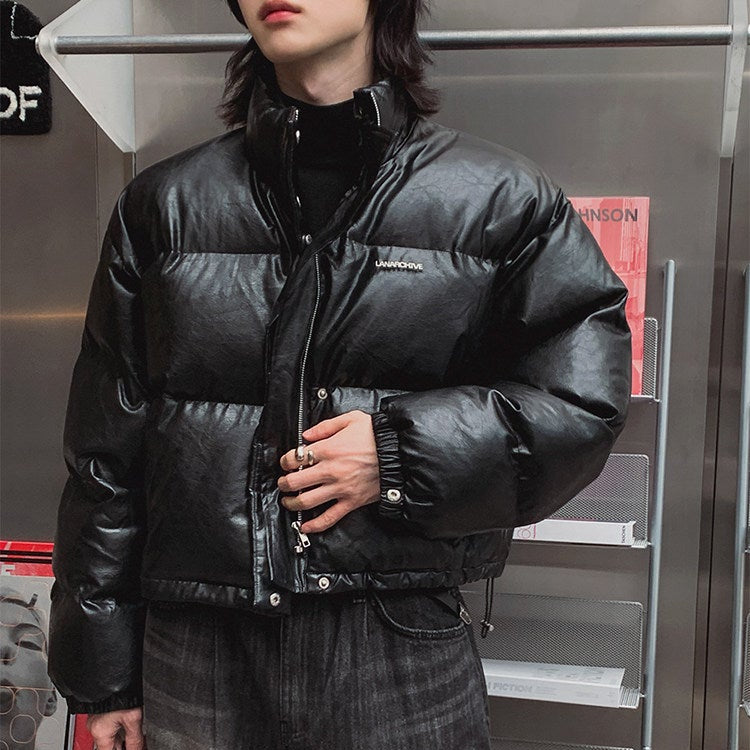 S8 No. 182 PU Leather Padded Puffer Jacket