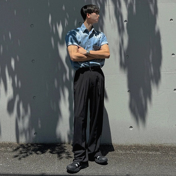 S8 No. 637 Denim Short Sleeved Summer Shirt