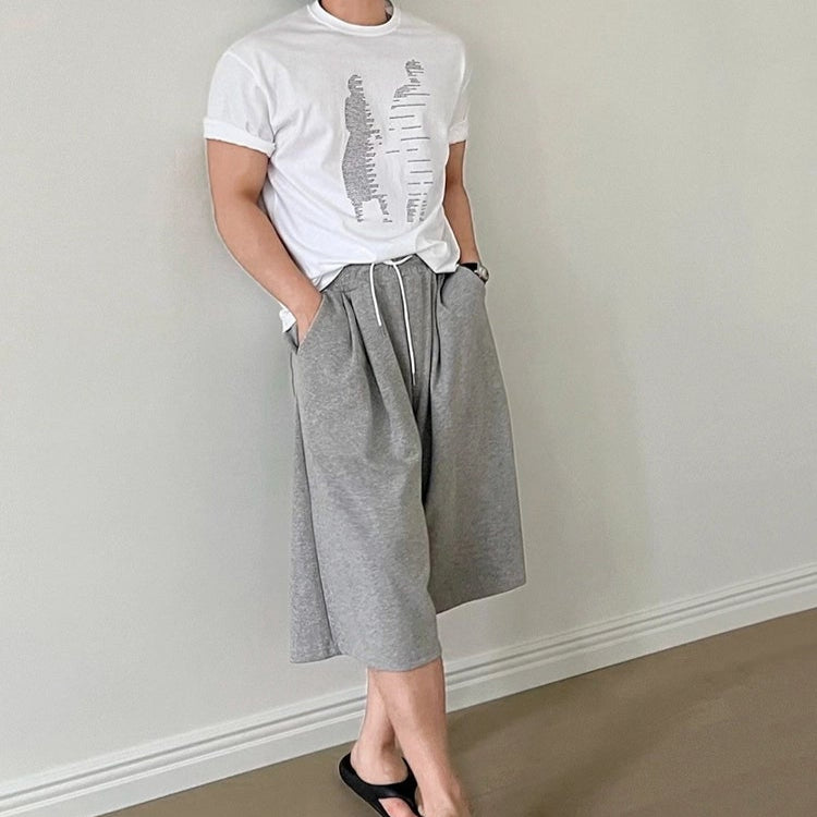 S8 No. 640 Wide-Leg Drop-Crotch Sweat Shorts