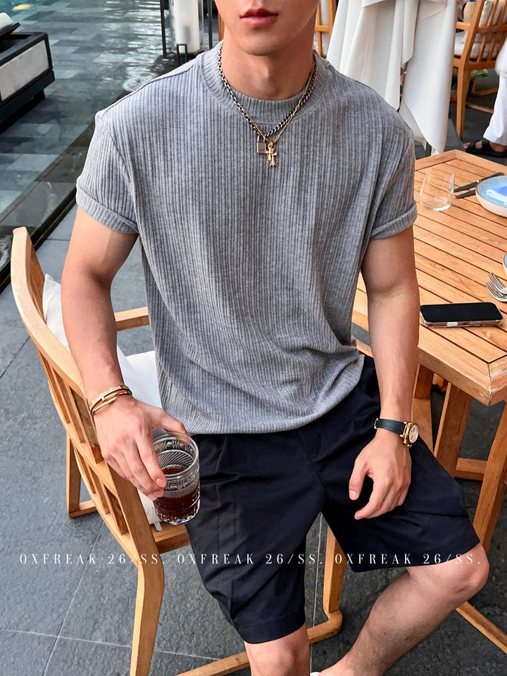S8 No. 719 Textured Knit Short-Sleeve Tee by 88Society Apparel