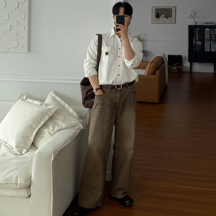 S8 No. 190 Vintage Washed Wide Straight Denim