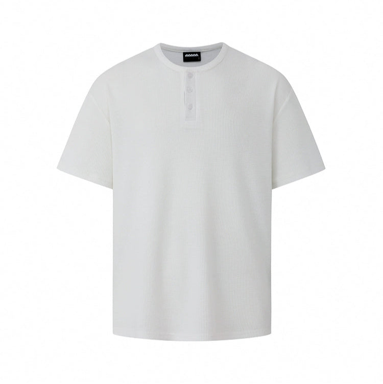 S8 No. 645 Waffle Knit Henley T-Shirt