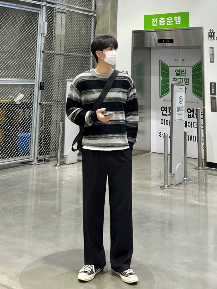 S8 No. 439 Striped Round Neck Sweatshirt