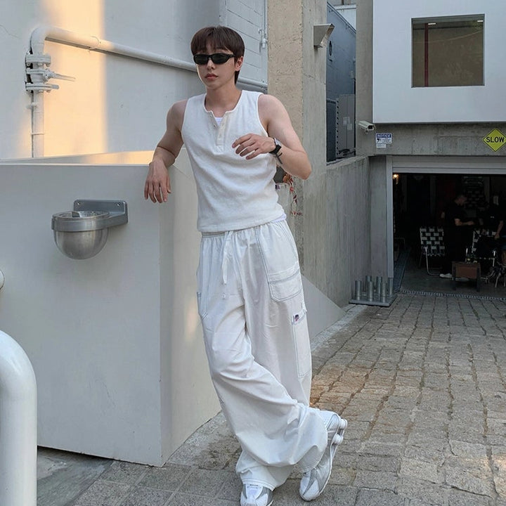 S8 No. 682 Sleeveless Ribbed Henley