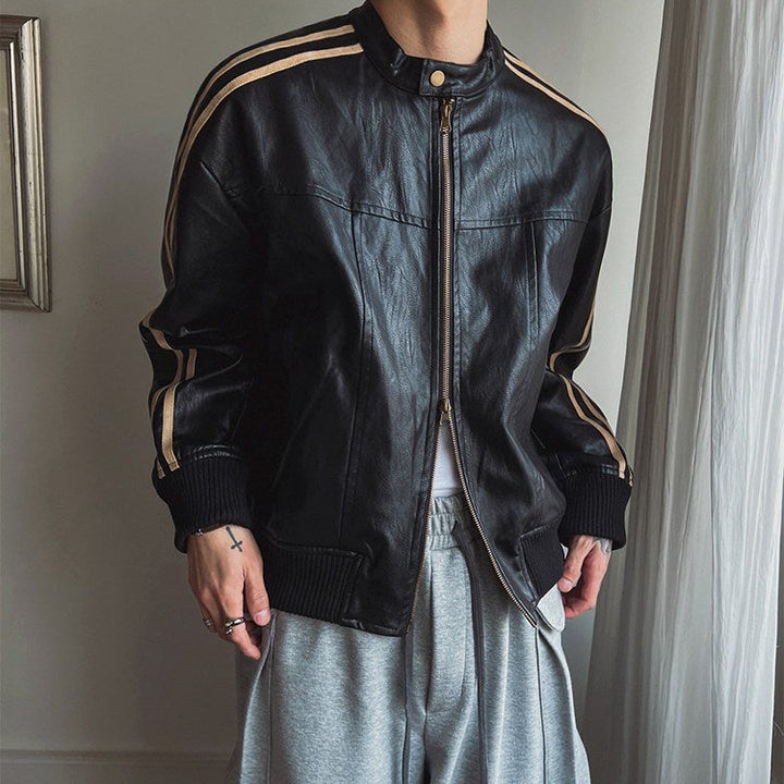 S8 No. 164 Relaxed Faux Leather Racing Jacket