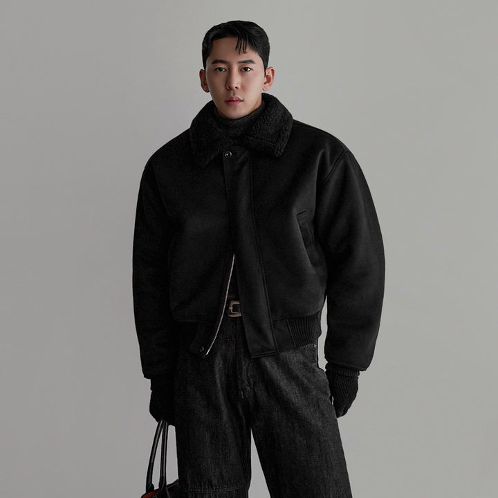 S8 No. 709 Faux Fur Collar Padded Bomber Jacket