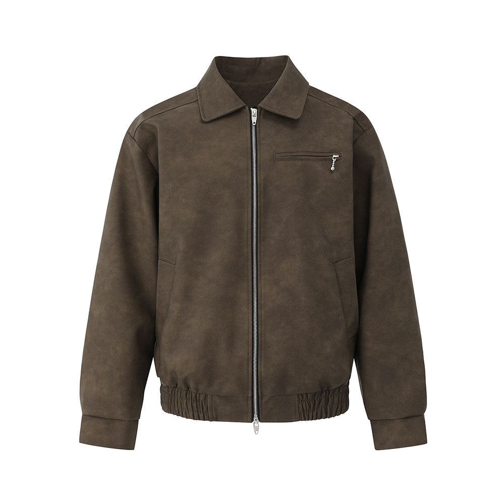 S8 No. 715 Relaxed Fit PU Leather Jacket