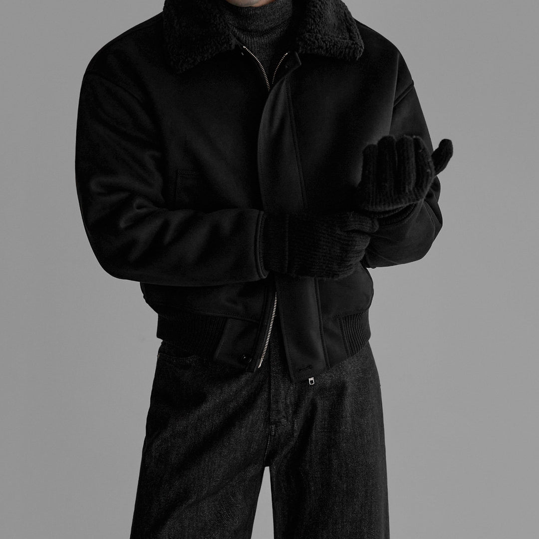 S8 No. 709 Faux Fur Collar Padded Bomber Jacket