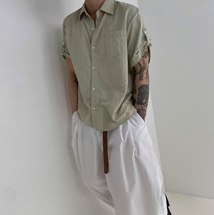S8 No. 712 Relaxed Button-Up Short-Sleeve Shirt