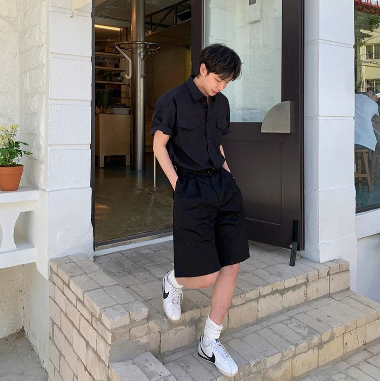 S8 No. 663 Military-Style Roll-Sleeve Shirt