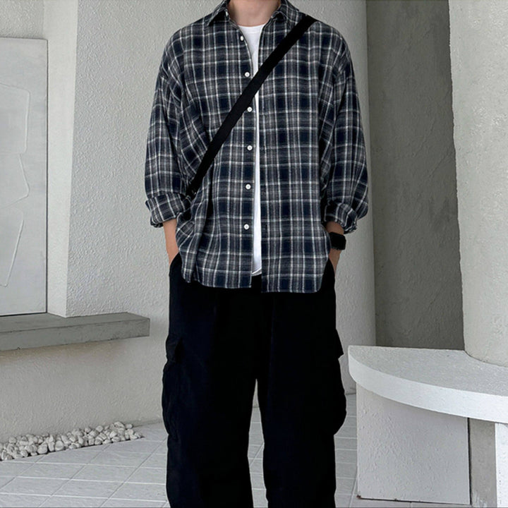 S8 No. 708 Retro Plaid Button-Up Shirt