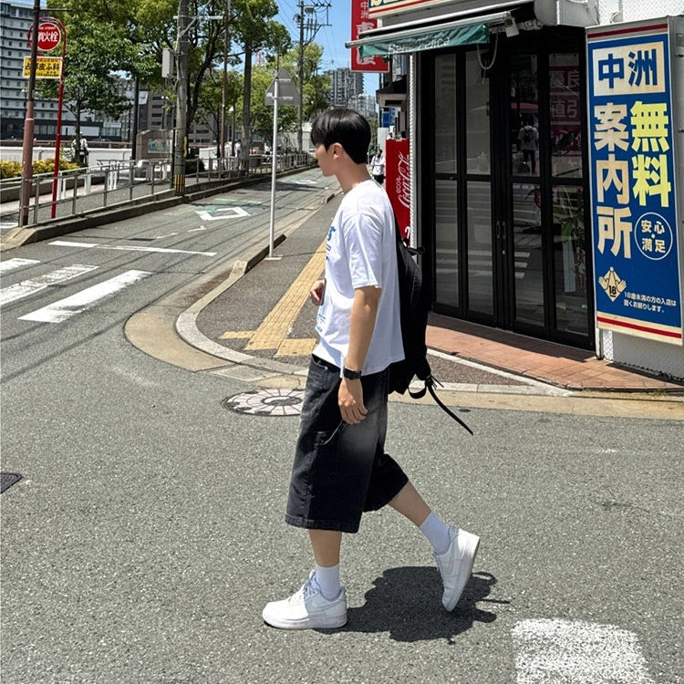 S8 No. 703 Washed Baggy Denim Shorts