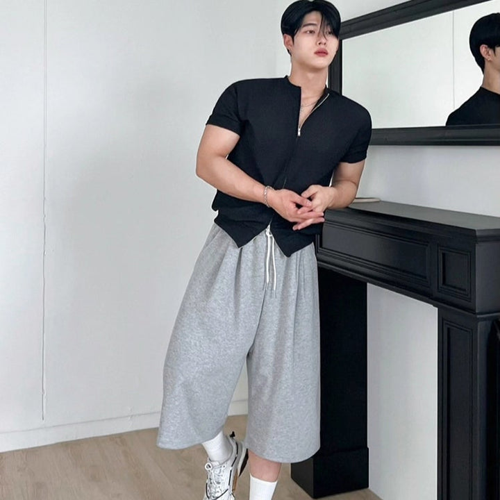 S8 No. 640 Wide-Leg Drop-Crotch Sweat Shorts