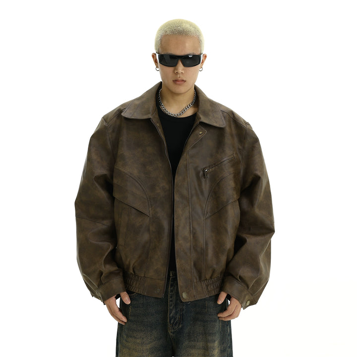 KC No. 501 Distressed Leather Jacket