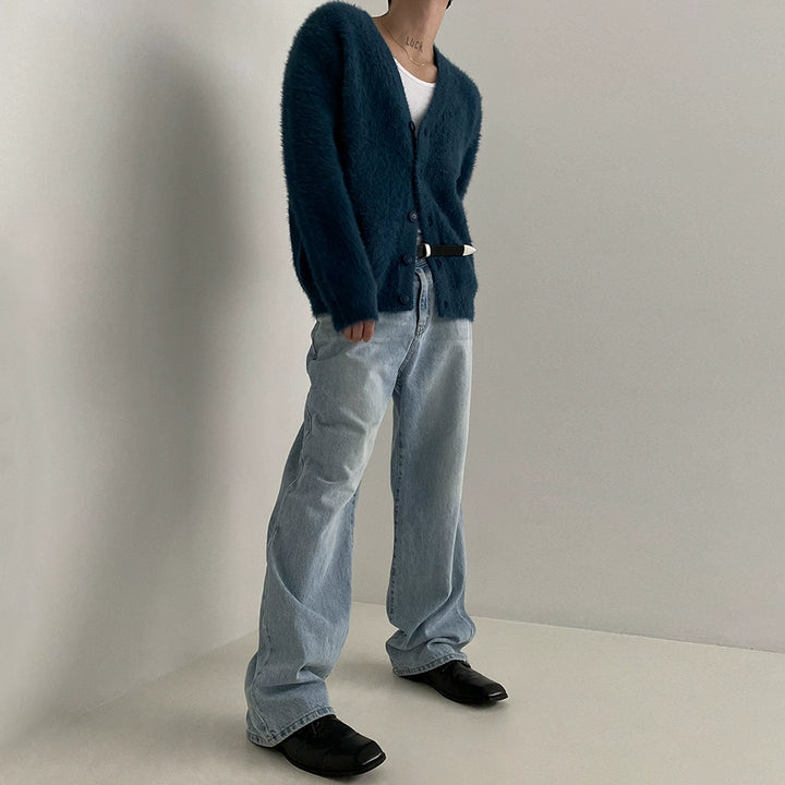KC No. 413 Mink V-Neck Knit Cardigan
