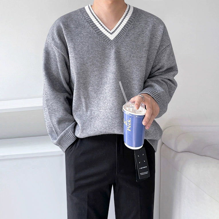 KC NO. 364 V-NECK KNIT SWEATER |MO