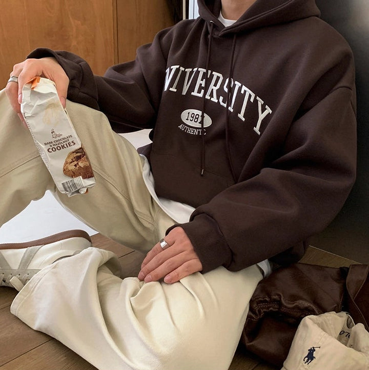 S8 No. 677 Cream Baggy Pants And Brown Hoodie