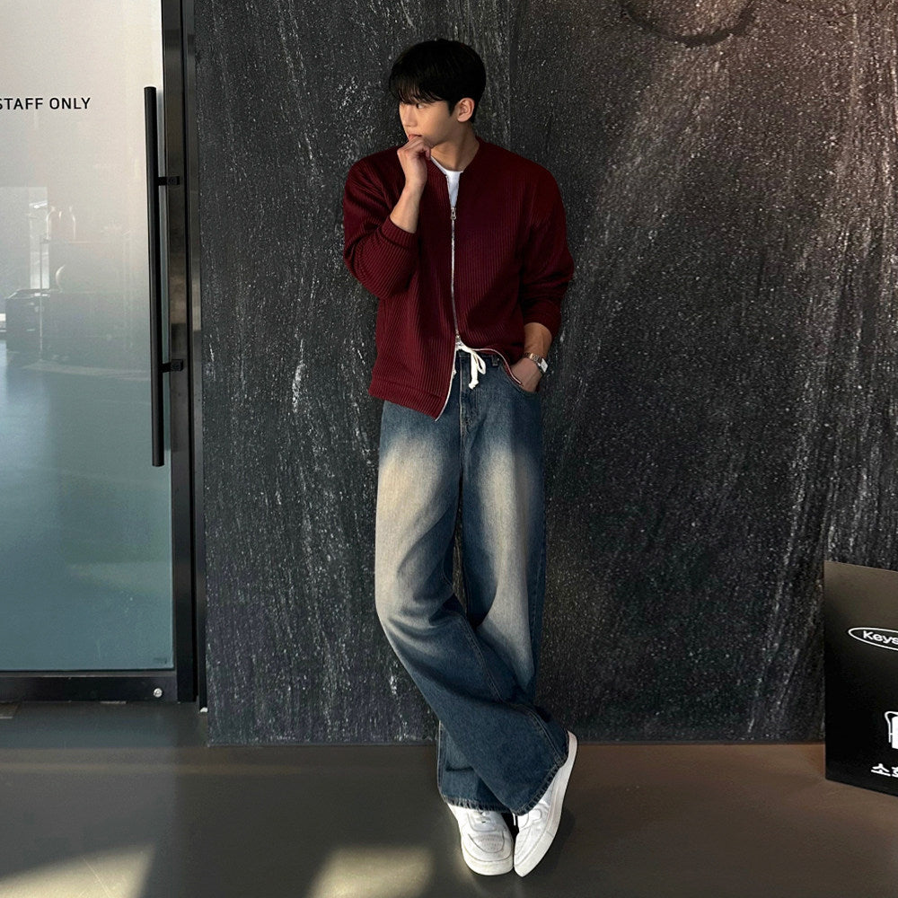 S8 No. 710 Relaxed Knit Zip-Up Jacket