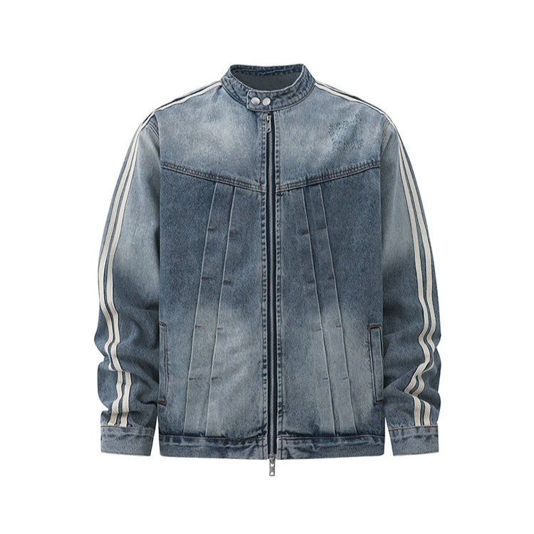 S8 No. 705 Striped Sleeve Denim Jacket