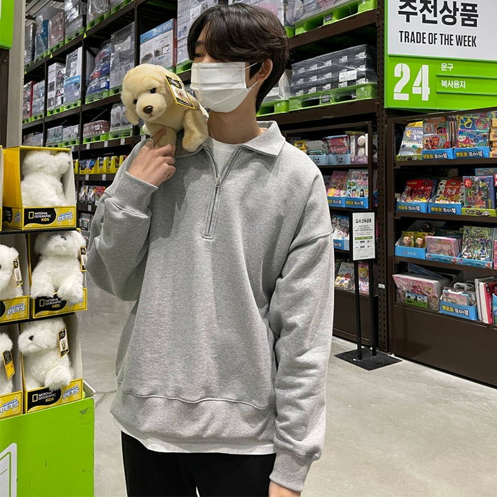 S8 No. 216 Long-Sleeved Collared Sweatershirt
