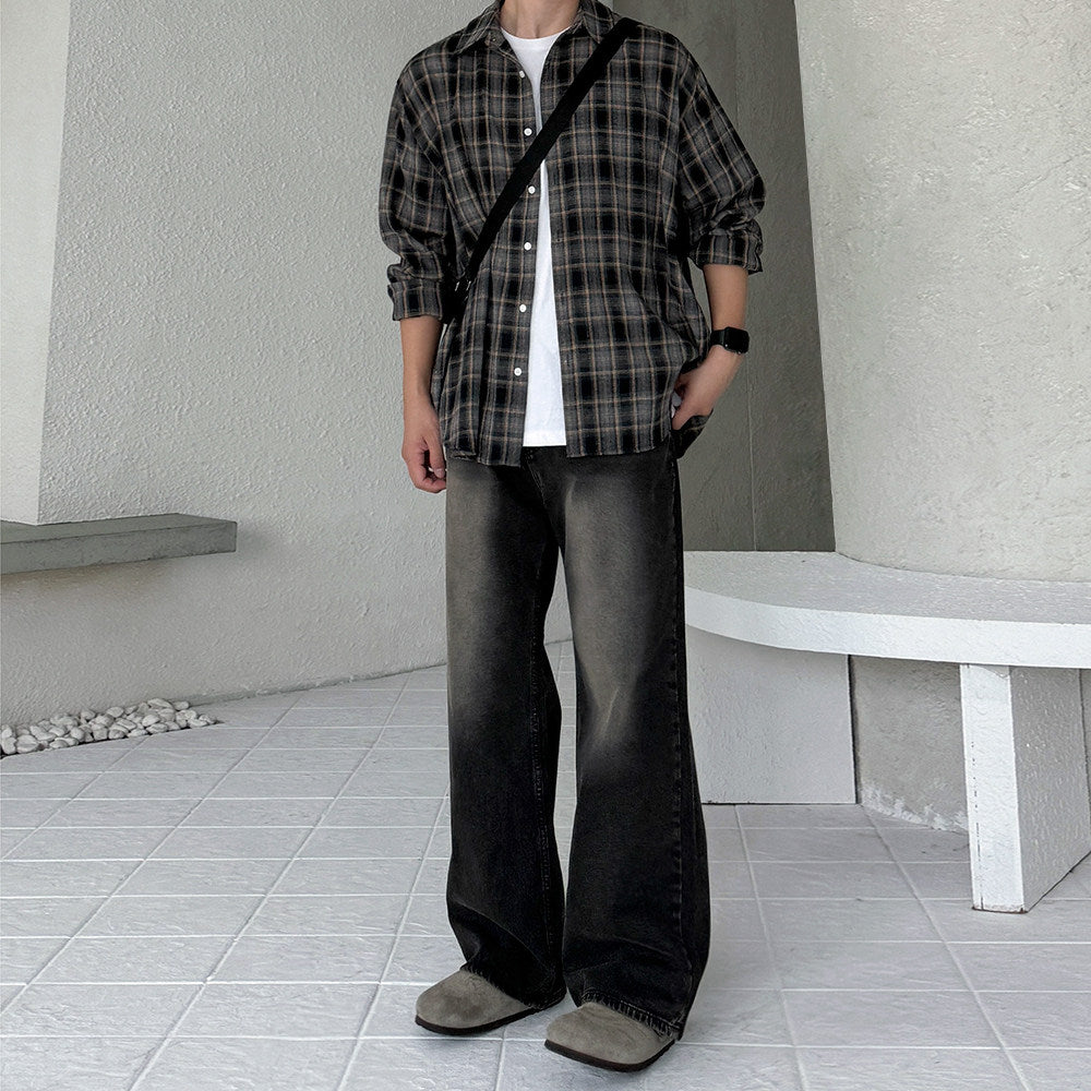 S8 No. 708 Retro Plaid Button-Up Shirt