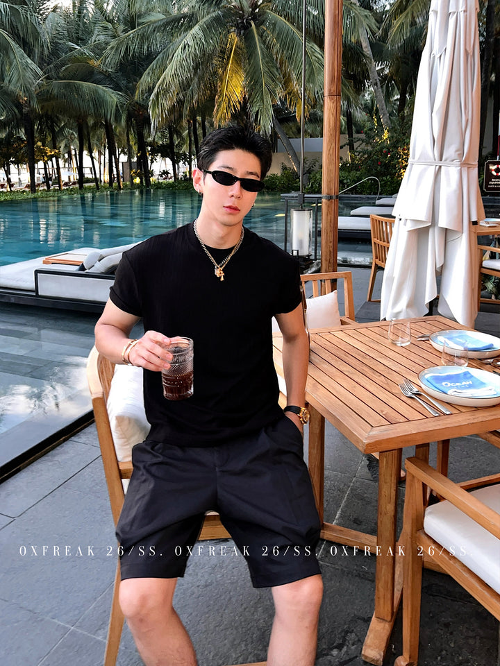 S8 No. 719 Textured Knit Short-Sleeve Tee by 88Society Apparel