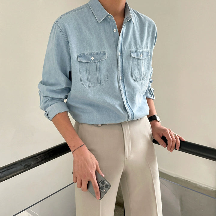 KC NO. 387 DENIM LONG-SLEEVE SHIRT |MT