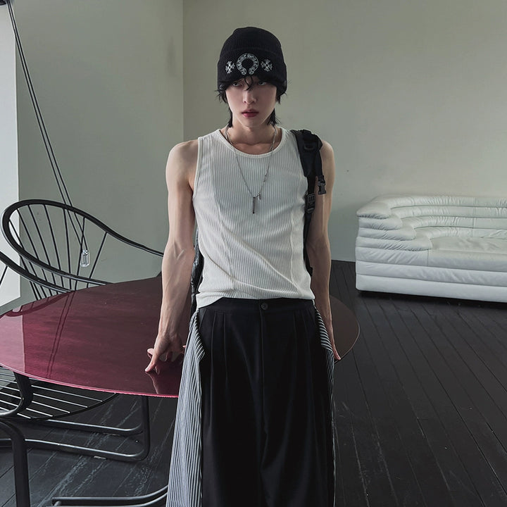 S8 No. 670 White Ribbed Tank Top