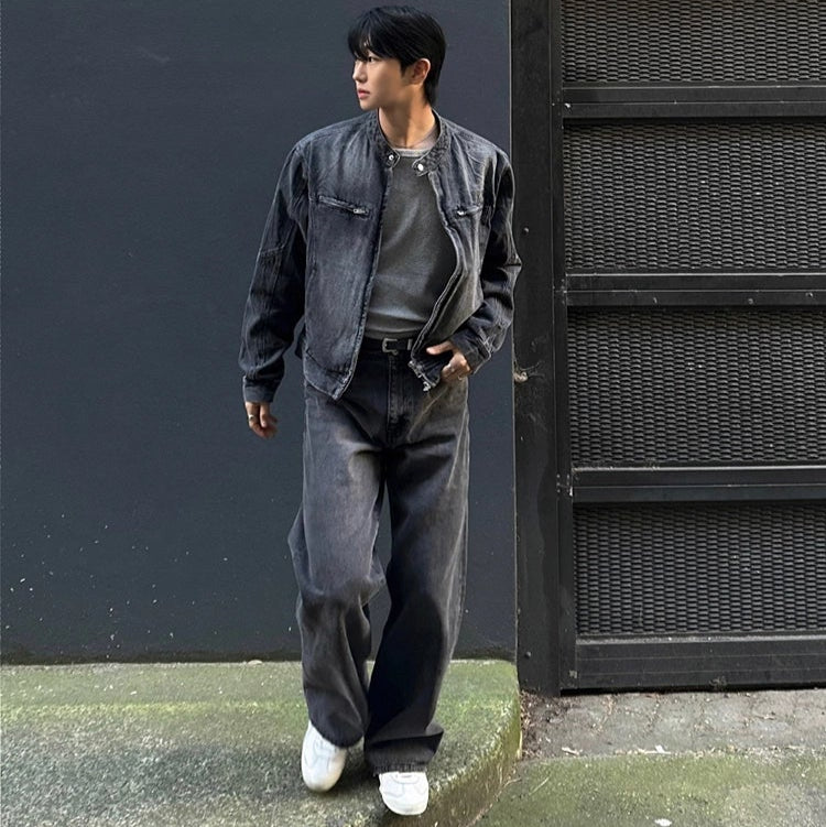 S8 No. 666 Black Washed Denim Jacket
