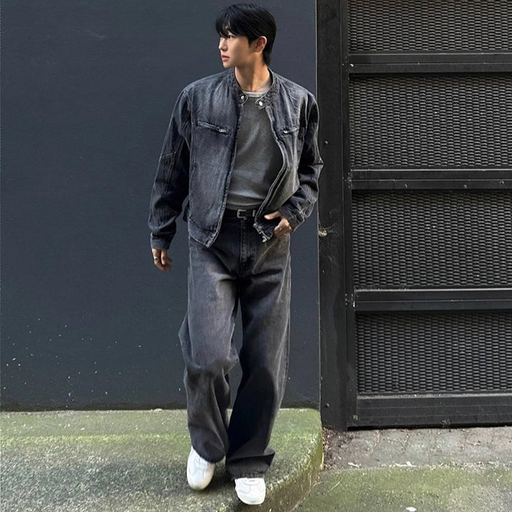 S8 No. 666 Black Washed Denim Jacket