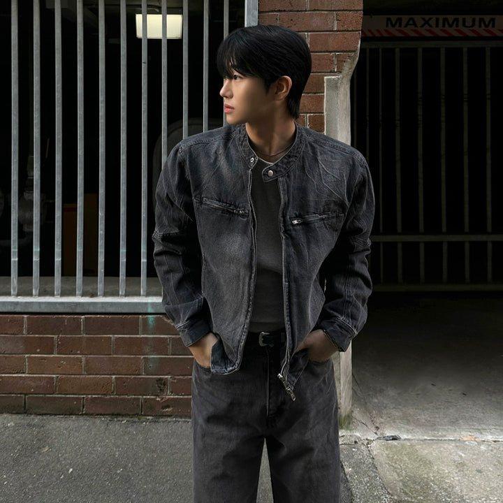 S8 No. 666 Black Washed Denim Jacket