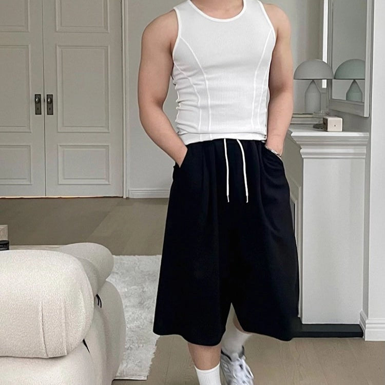 S8 No. 640 Wide-Leg Drop-Crotch Sweat Shorts