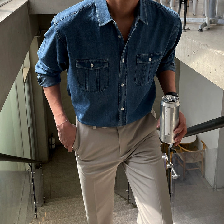 KC NO. 387 DENIM LONG-SLEEVE SHIRT |MT