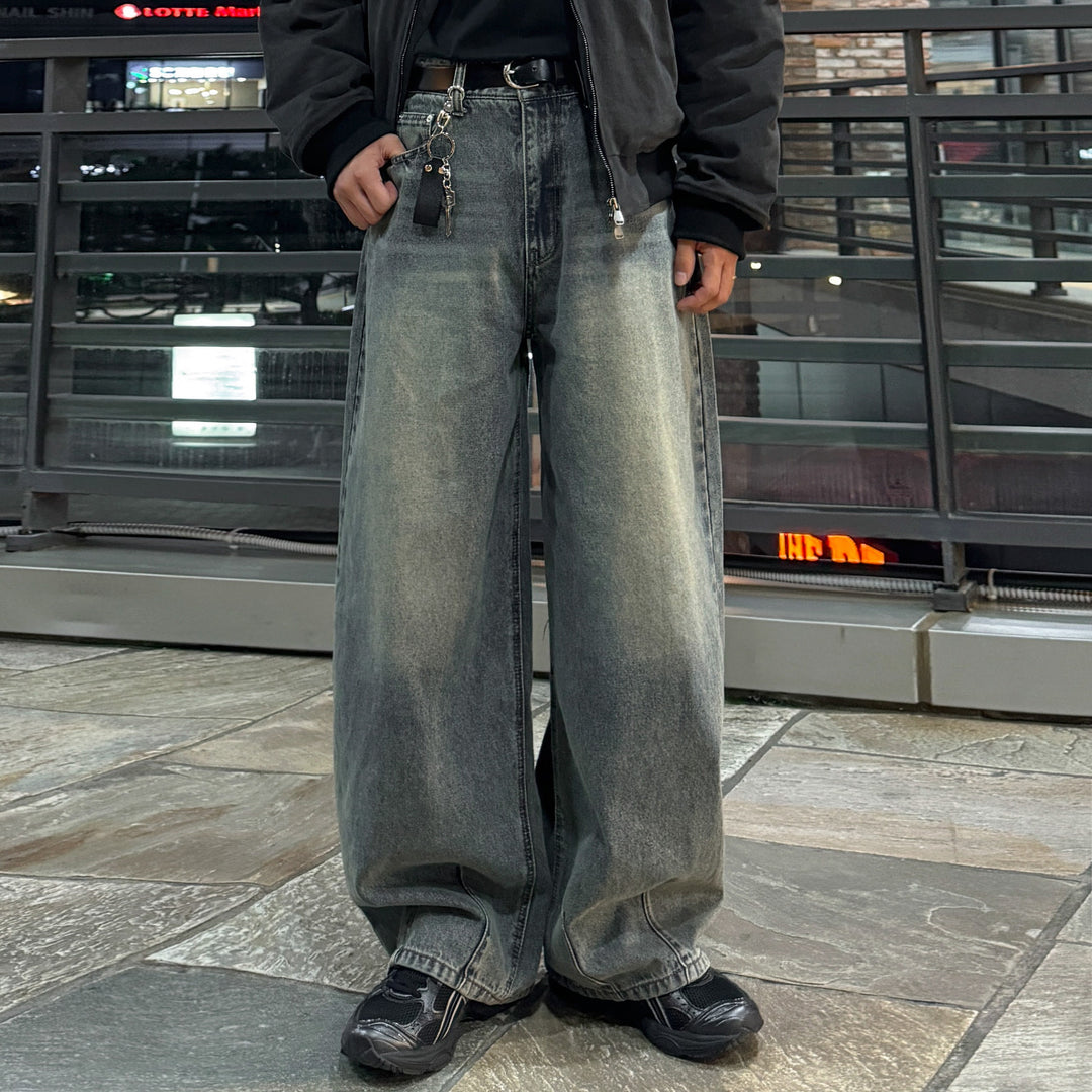 S8 No. 170 Washed Wide Straight Denim Jeans