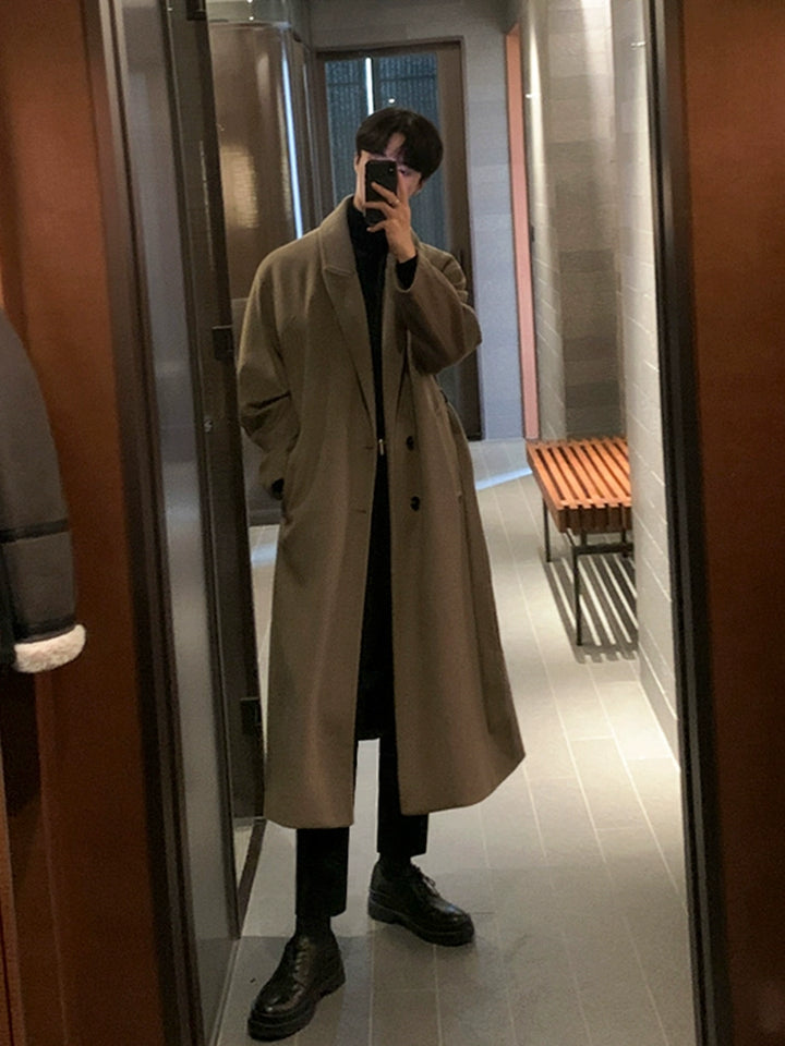 KC NO. 378 KNEE-LENGTH WOOLEN COAT |MO